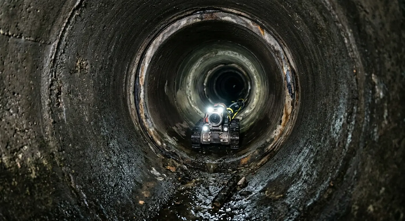 Robotic sewer camera inspecting pipe interior for Drain Snake Service in Springfield